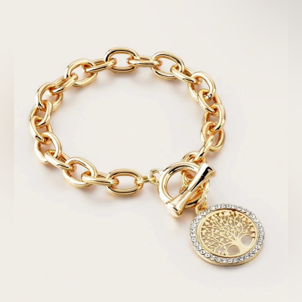 🌹‎ Gold Tone Tree of Life Bracelet
